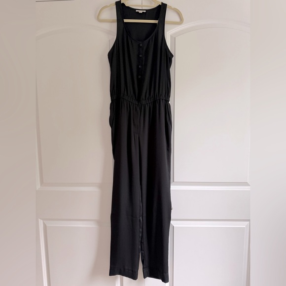 LOFT Pants - Black Jumpsuit Sleeveless Romper EUC Silk Pants One Piece Onesie LOFT